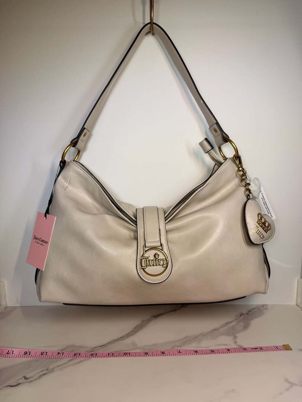Juicy Couture First Class Couture Hobo Shoulder Bag Crystal White